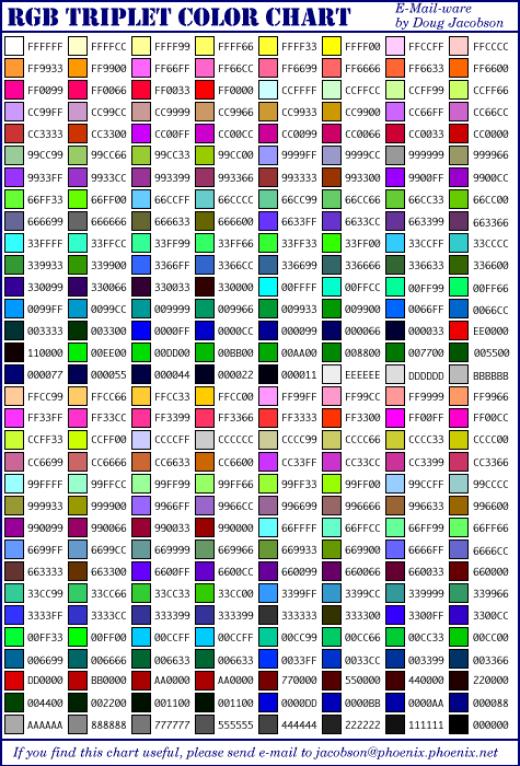 Rgb Color Codes Html