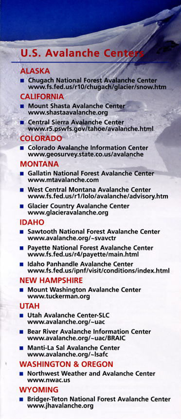 U.S. Avalanche Centers