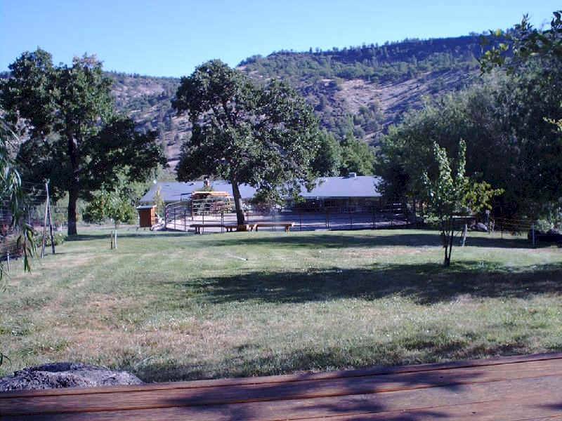 Beautiful view from the pond down to the roundpen