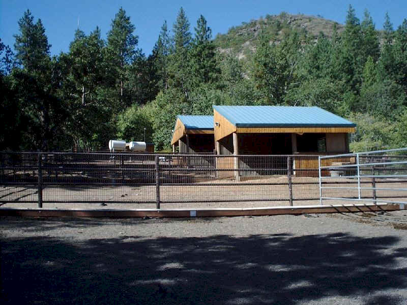 Two of the lower shelters