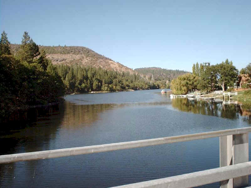 View from the bridge where Copco Lake meets the Klamath River