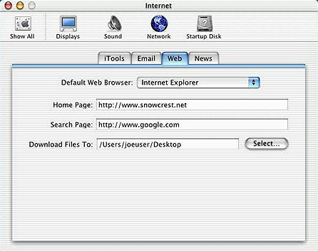 System Preferences - Web